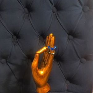 2 homemade glass beaded rings